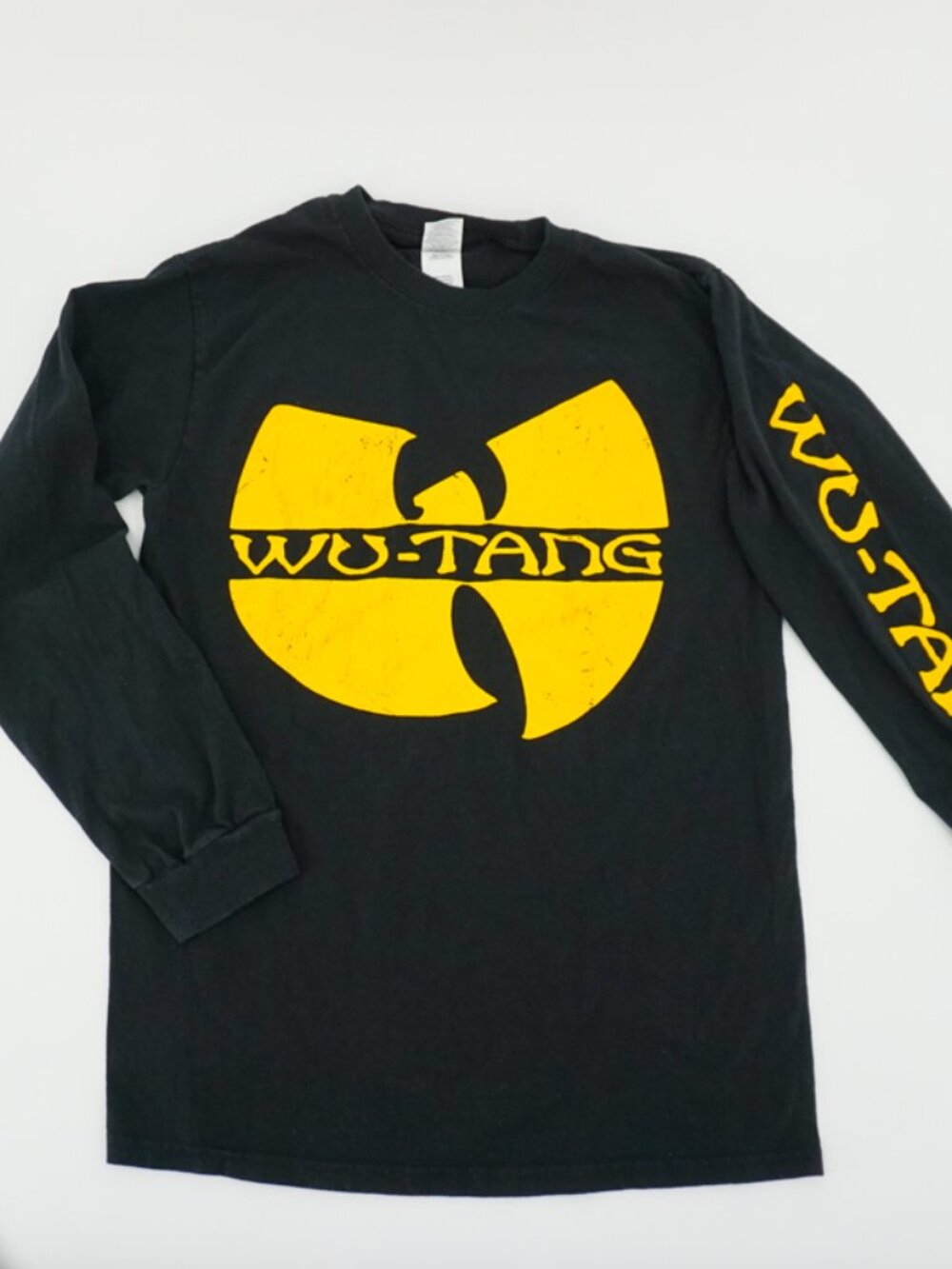 Wu-Tang Clan Logo Long Sleeve T-Shirt Black With Yellow Logo Brand Size Adult S